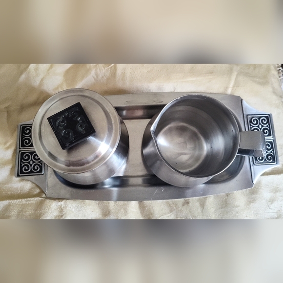 Rogers Insilco Stainless MCM sugar and creamer set - Picture 4 of 7